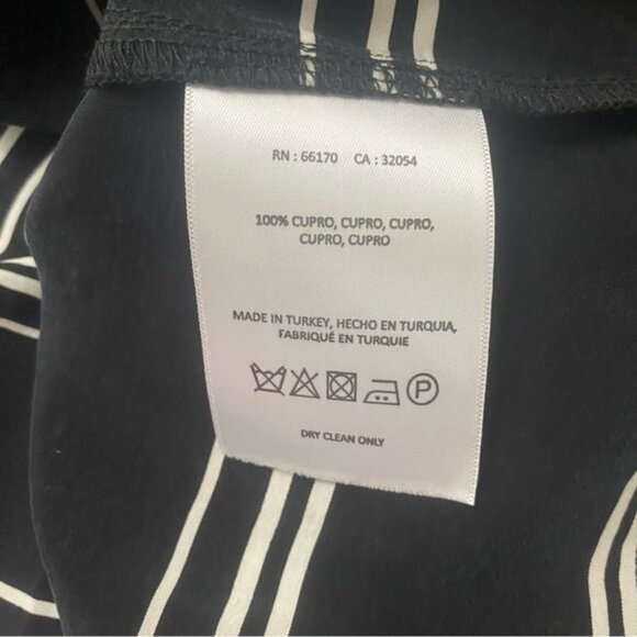 ANTHROPOLOGIE POSTMARK DRESS MAXI BLACK WHITE STRIPE SLEEVELESS V-NECK SIZE M - Picture 9 of 9